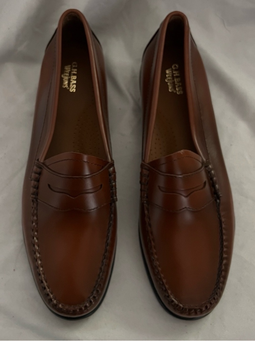G. H. BASS WEEJUNS WHITNEY BROWN LEATHER LOAFER SHOE US 11 New
